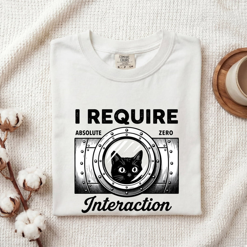 Black Cat Shirt for Women – Minimalist Mood Circle Cartoon Graphic Tee