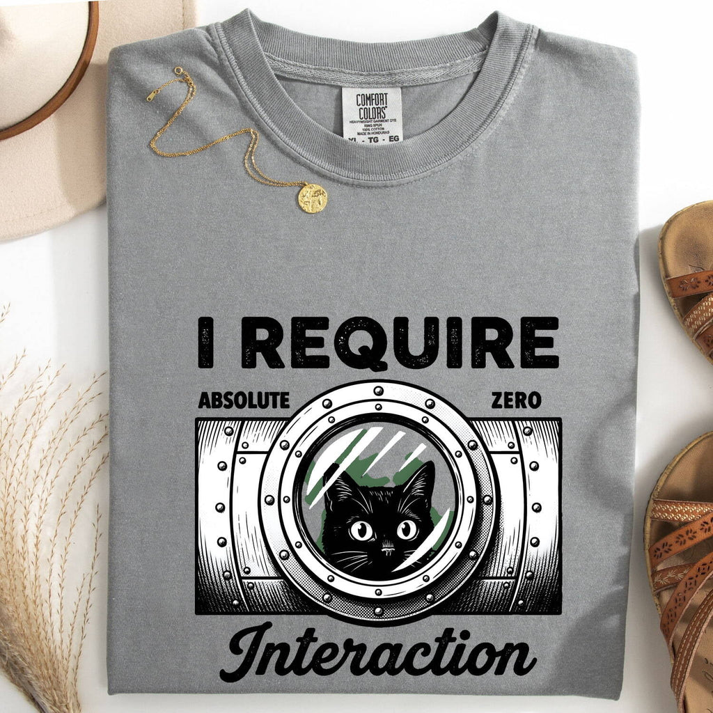 Black Cat Shirt for Women – Minimalist Mood Circle Cartoon Graphic Tee