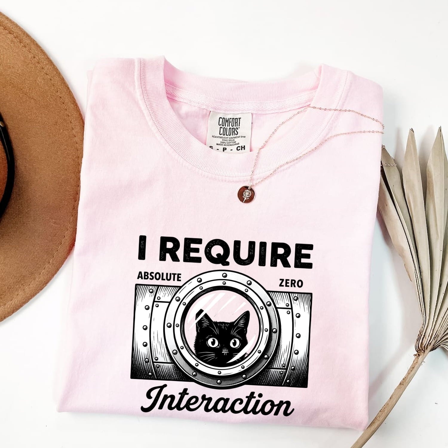 Black Cat Shirt for Women – Minimalist Mood Circle Cartoon Graphic Tee
