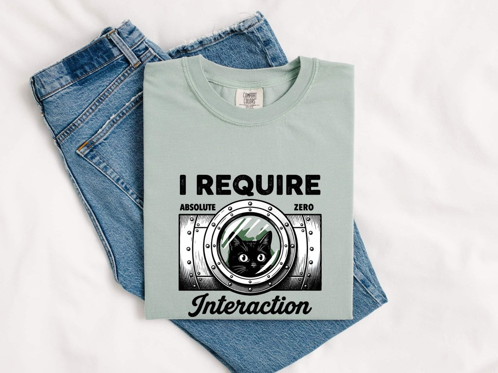 Black Cat Shirt for Women – Minimalist Mood Circle Cartoon Graphic Tee