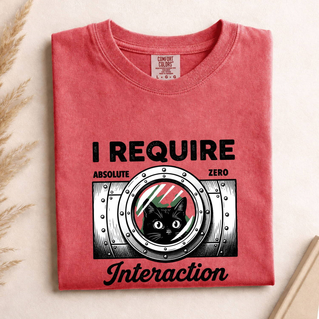 Black Cat Shirt for Women – Minimalist Mood Circle Cartoon Graphic Tee