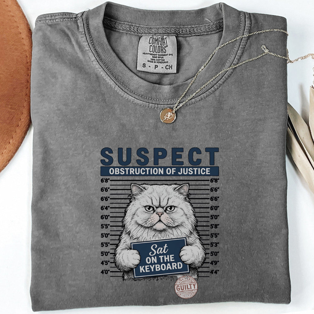 Grumpy Cat Shirt for Women – Vintage Mugshot Police Lineup Graphic Tee