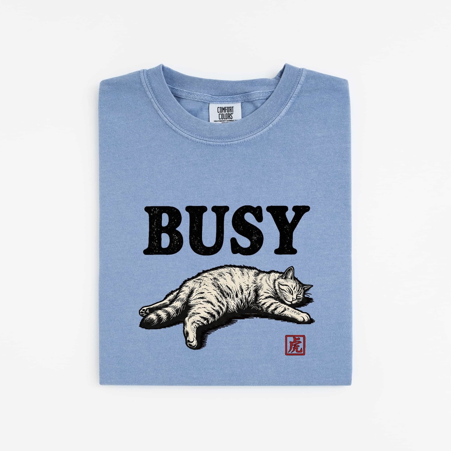 Dozing Cat Shirt for Women – Funny Sleeping Kitten Cartoon Graphic Tee