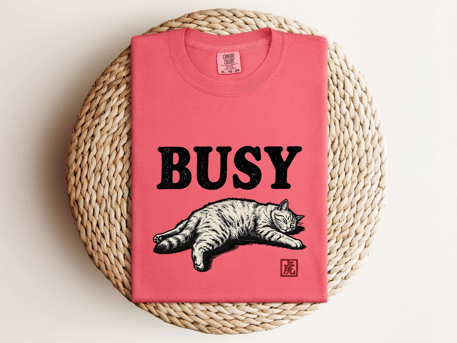 Dozing Cat Shirt for Women – Funny Sleeping Kitten Cartoon Graphic Tee