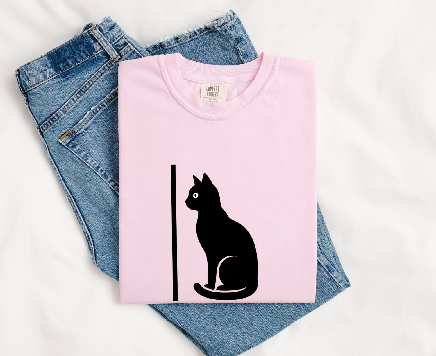 Black Cat Shirt for Women – Simple Ebony Cat Graphic Tee