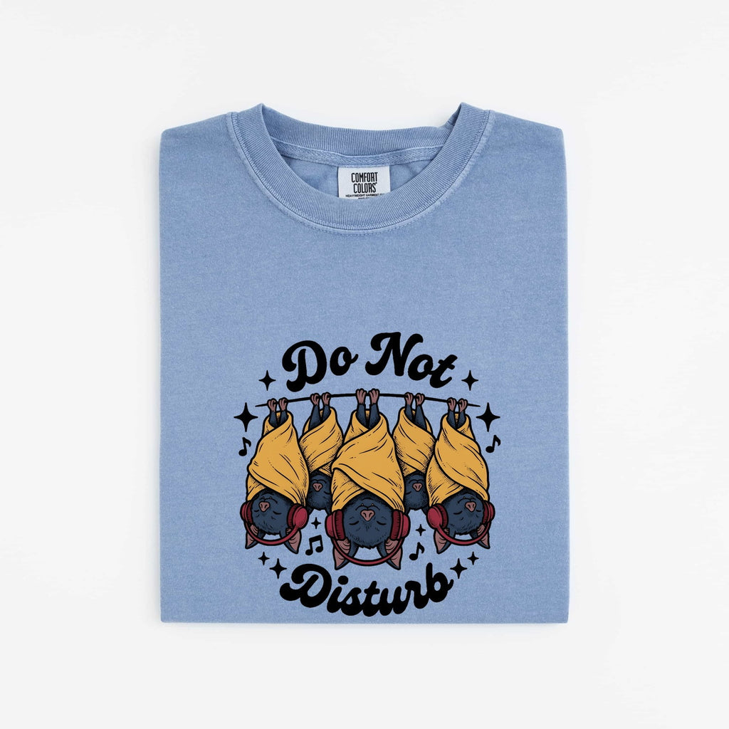 Bats Shirt Halloween Pets Gift Women Illustration Tee Flying Fox T-Shirt Spooky Fan Cartoon Tshirt Animal Graphic Hand Drawn Headphones