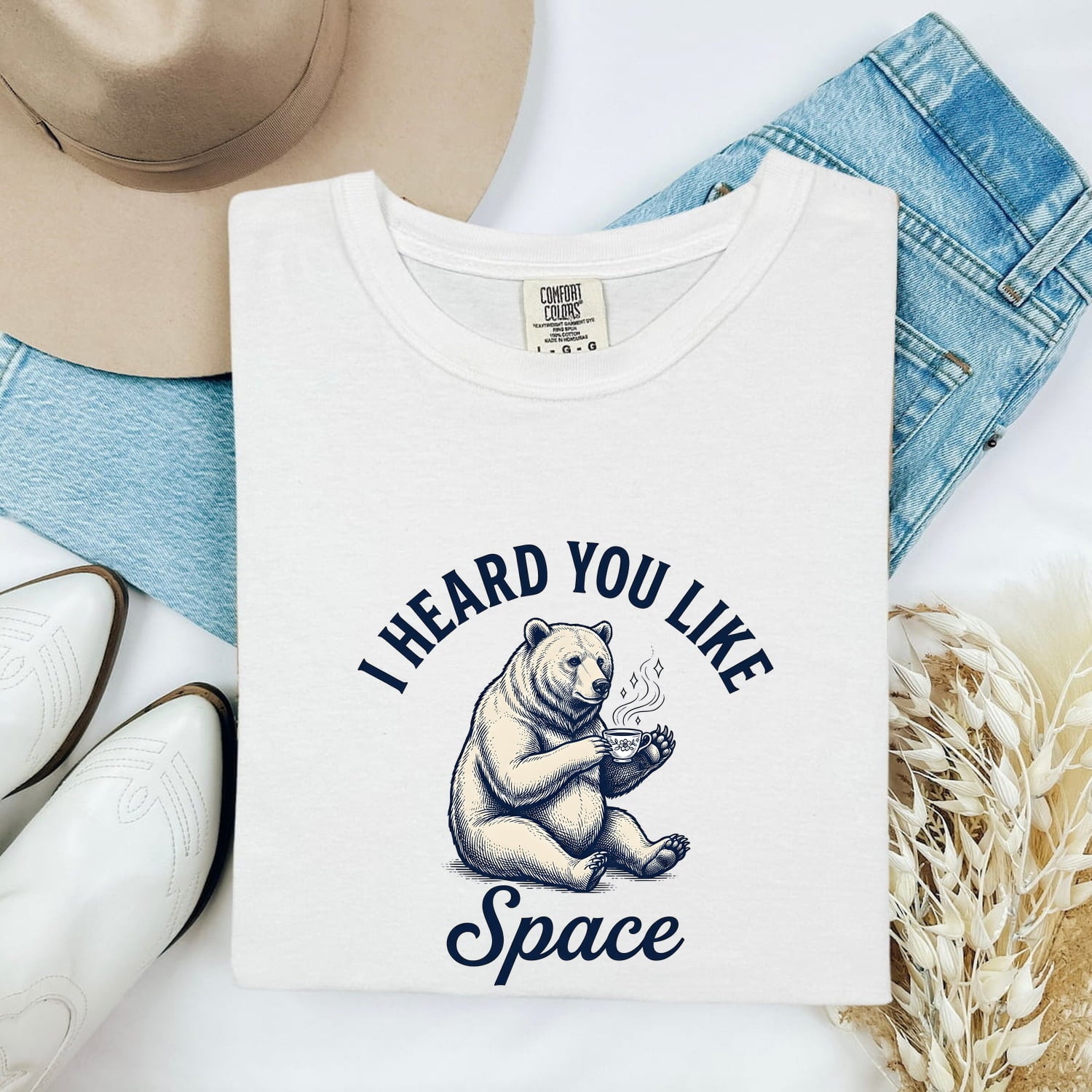 Bear Tea Shirt Bear Pets Gift Women Classic Tee Tea T-Shirt Bear Fan Vintage Tshirt Animal Graphic Doodle Mug Tshirt