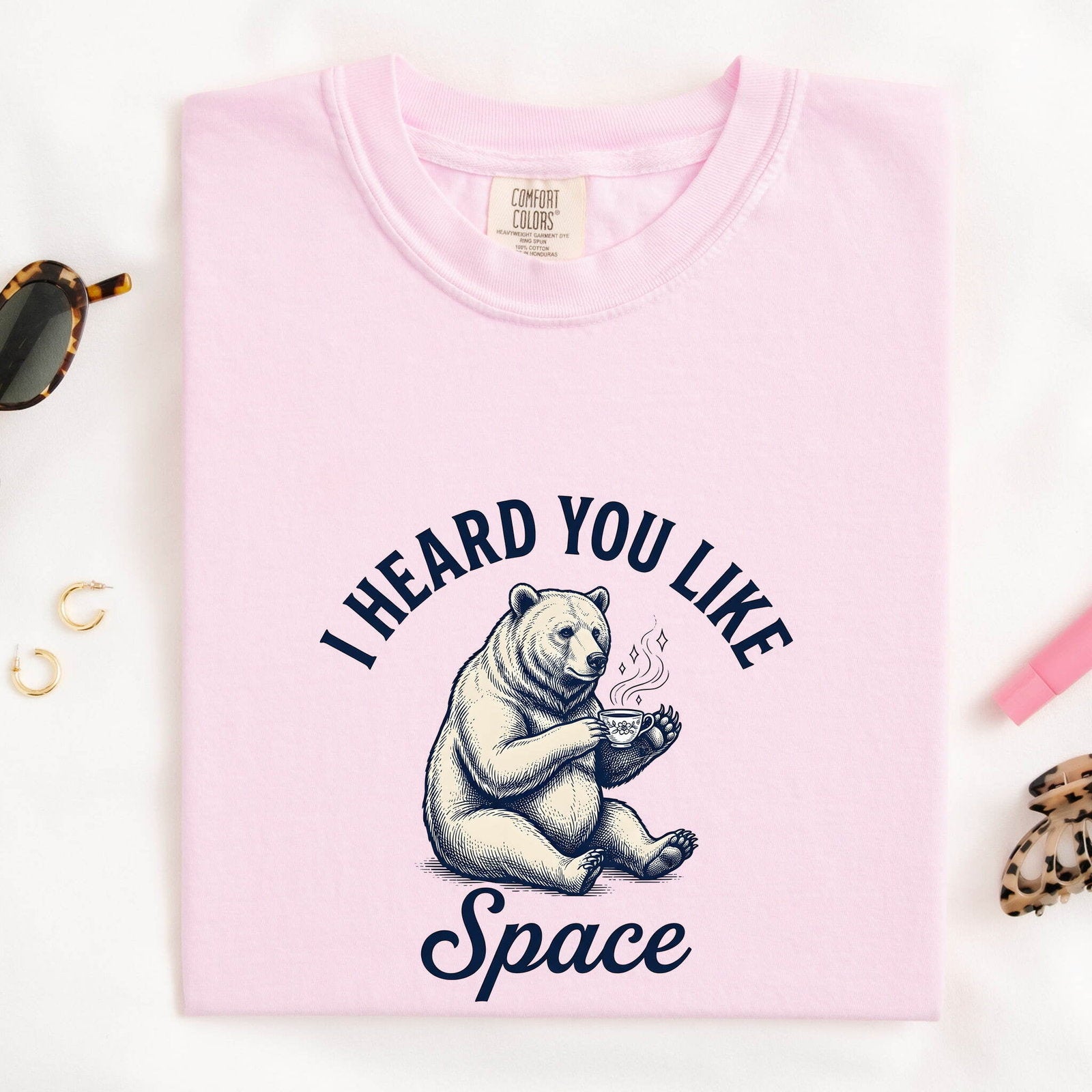 Bear Tea Shirt Bear Pets Gift Women Classic Tee Tea T-Shirt Bear Fan Vintage Tshirt Animal Graphic Doodle Mug Tshirt