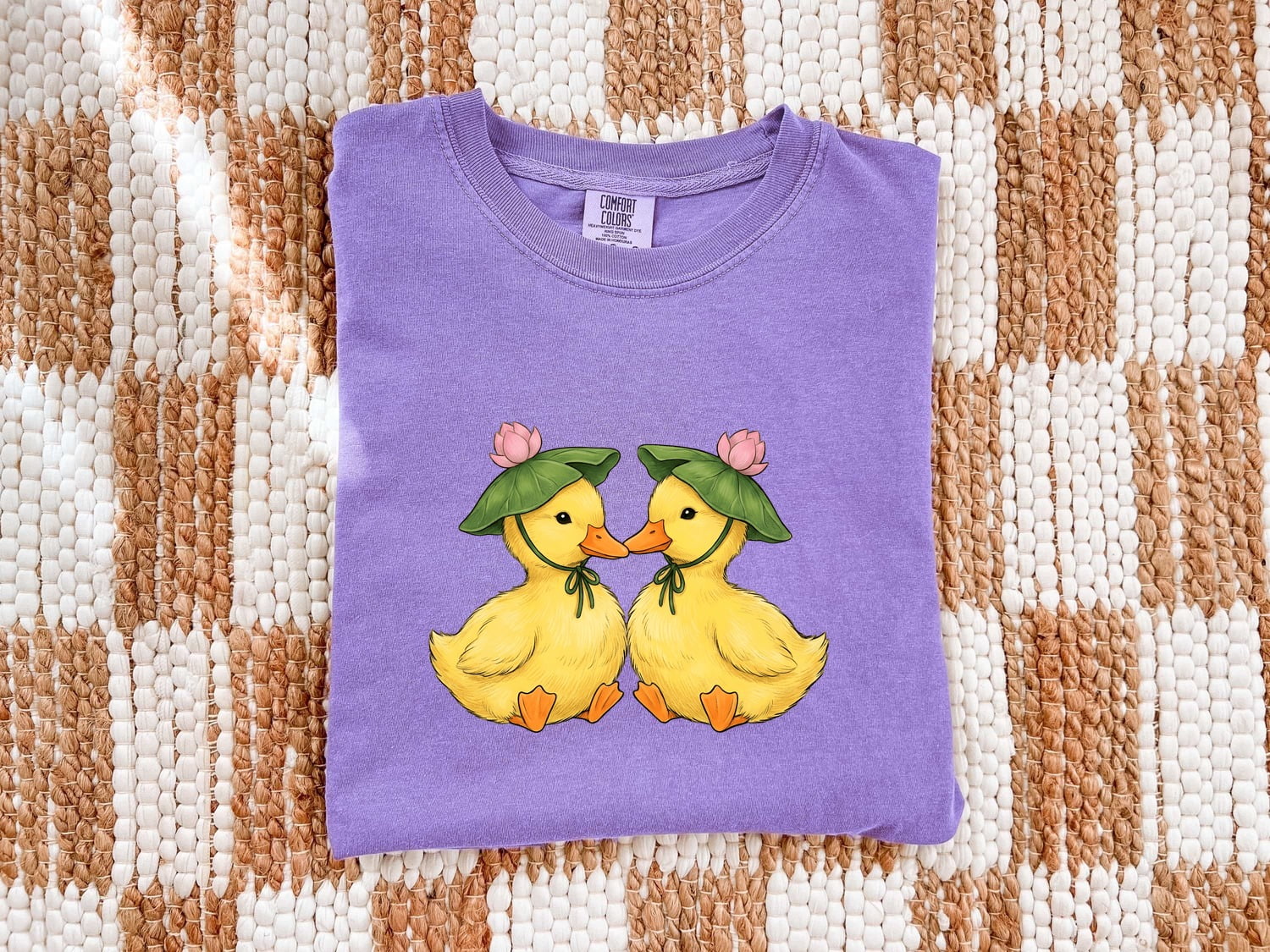 Duck Duo Shirt Cottagecore Pets Gift Women Line Art Tee Ducks T-Shirt Homebody Fan Minimalist Tshirt Animal Graphic Rustic Blossom Hat