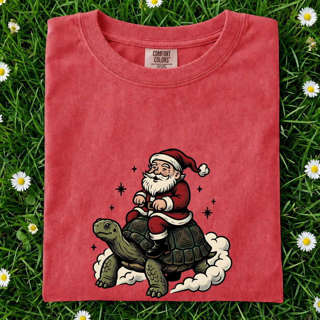 Festive Turtle Shirt Christmas Pets Gift Women Line Art Tee Turtle T-Shirt Xmas Fan Minimalist Tshirt Animal Graphic Cartoon Shining Stars