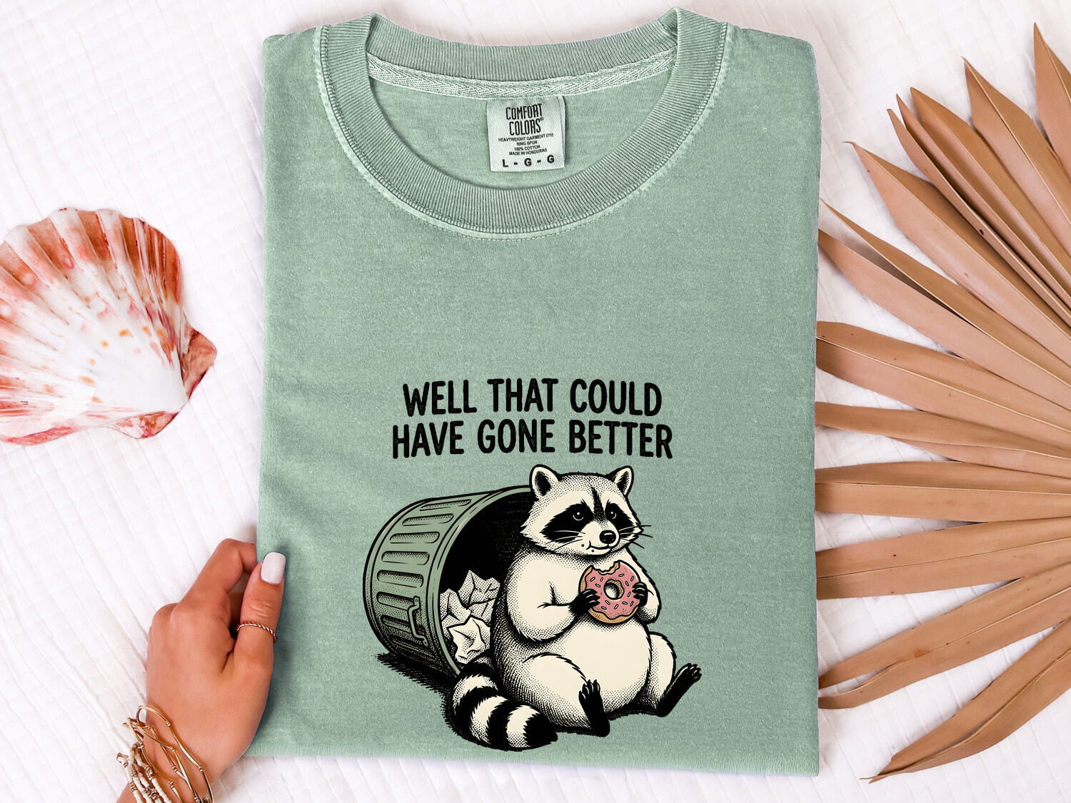 Raccoon Sweet Shirt Funny Pets Gift Women Sketch Tee Raccoon T-Shirt Humor Fan Doodle Tshirt Animal Graphic Line Art Trash Bin Tshirt