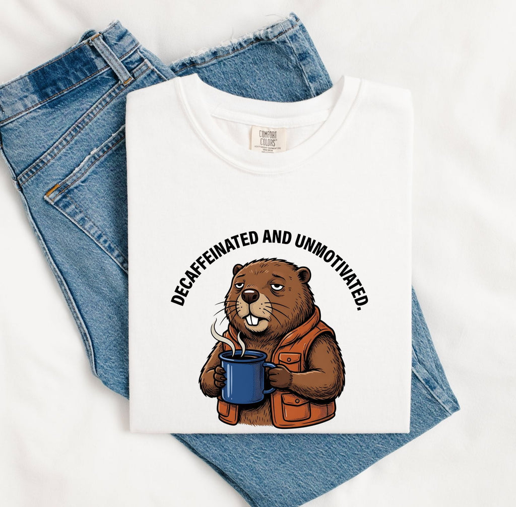 Latte Beaver Shirt for Women – Funny Doodle Cartoon Old School Work Vest Animal Graphic Tee