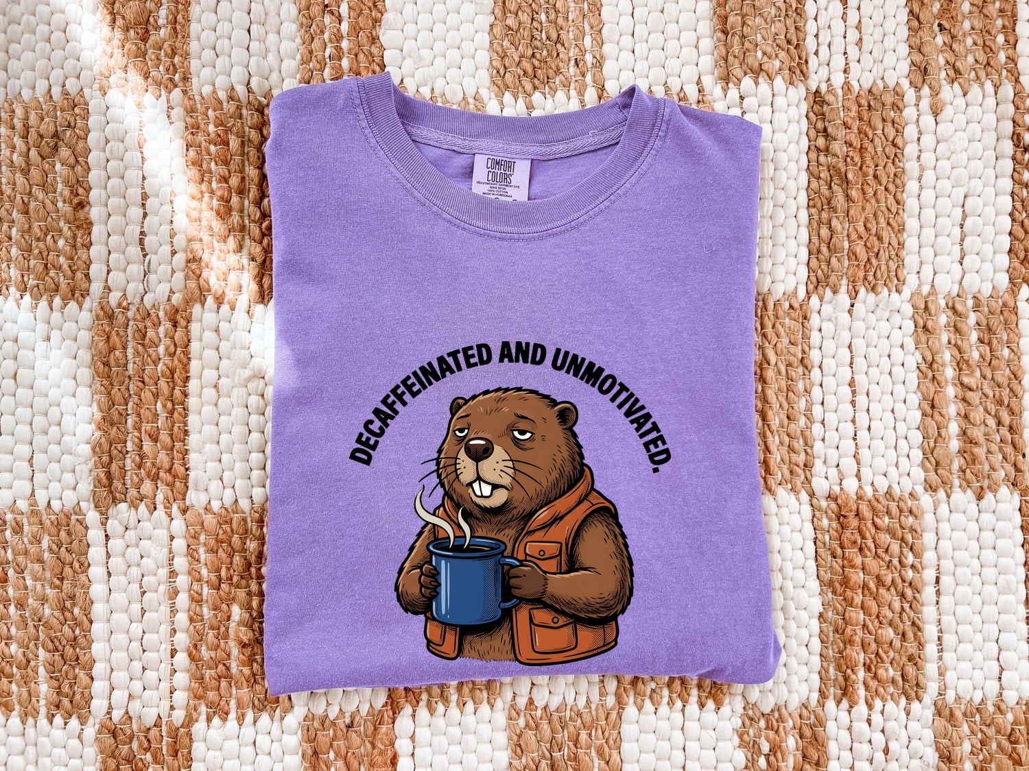 Latte Beaver Shirt for Women – Funny Doodle Cartoon Old School Work Vest Animal Graphic Tee