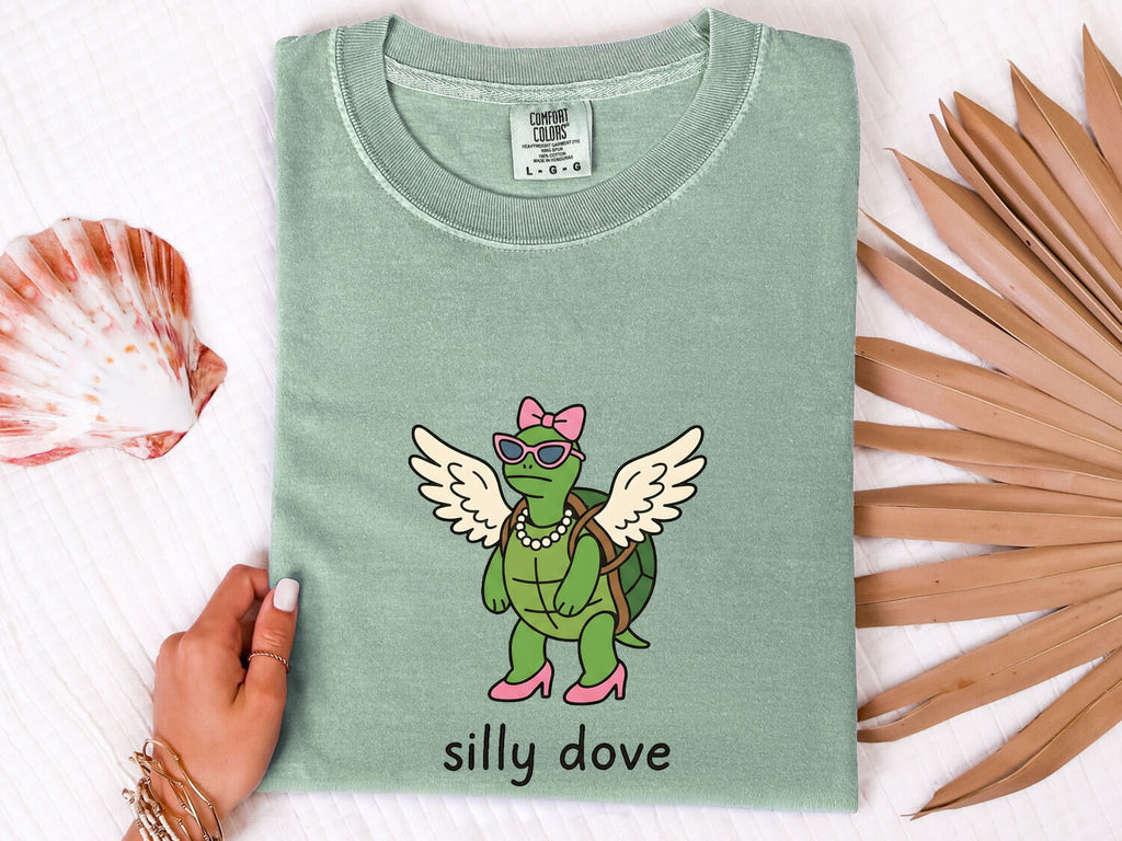 Turtle Wings Shirt Funny Pet Gift Women Animated Tee Torso T-Shirt Humor Fan Cartoon Tshirt Animal Graphic Quirky Cool Glasses Tshirt