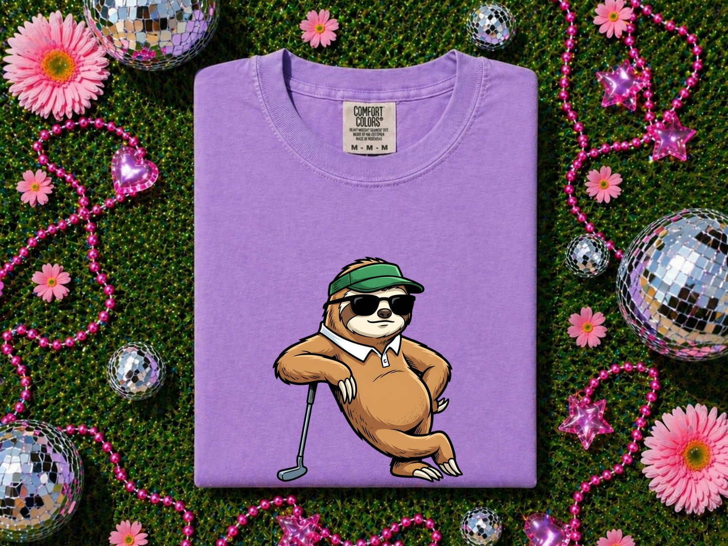 Sloth Golf Shirt Sports Pets Gift Women Doodle Tee Golfing t-shirt Athlete Fan Animal Graphic Tshirt Sketch Eyewear Tshirt