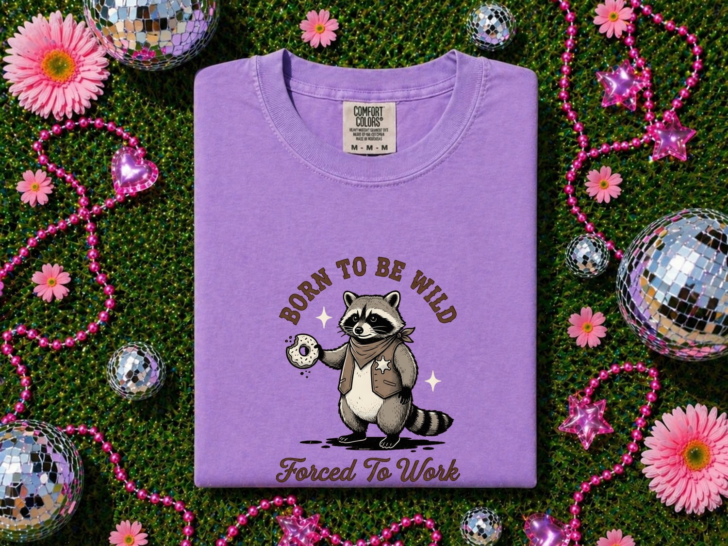 Raccoon Deputy Shirt Funny Pet Gift Women Animated Tee Raccoon T-Shirt Humor Fan Cartoon Tshirt Animal Graphic Hand Drawn Sweet Treat Tshirt