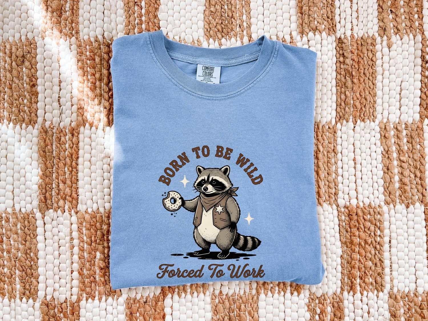 Raccoon Deputy Shirt Funny Pet Gift Women Animated Tee Raccoon T-Shirt Humor Fan Cartoon Tshirt Animal Graphic Hand Drawn Sweet Treat Tshirt