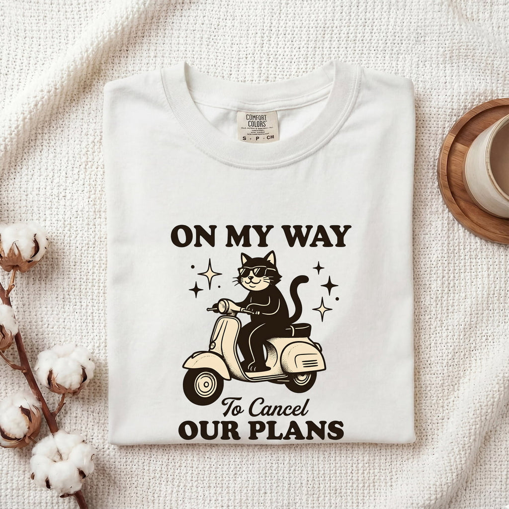 Kitten Scooter Shirt for Women – Vintage Cartoon Humor Shades Cat Graphic Tee