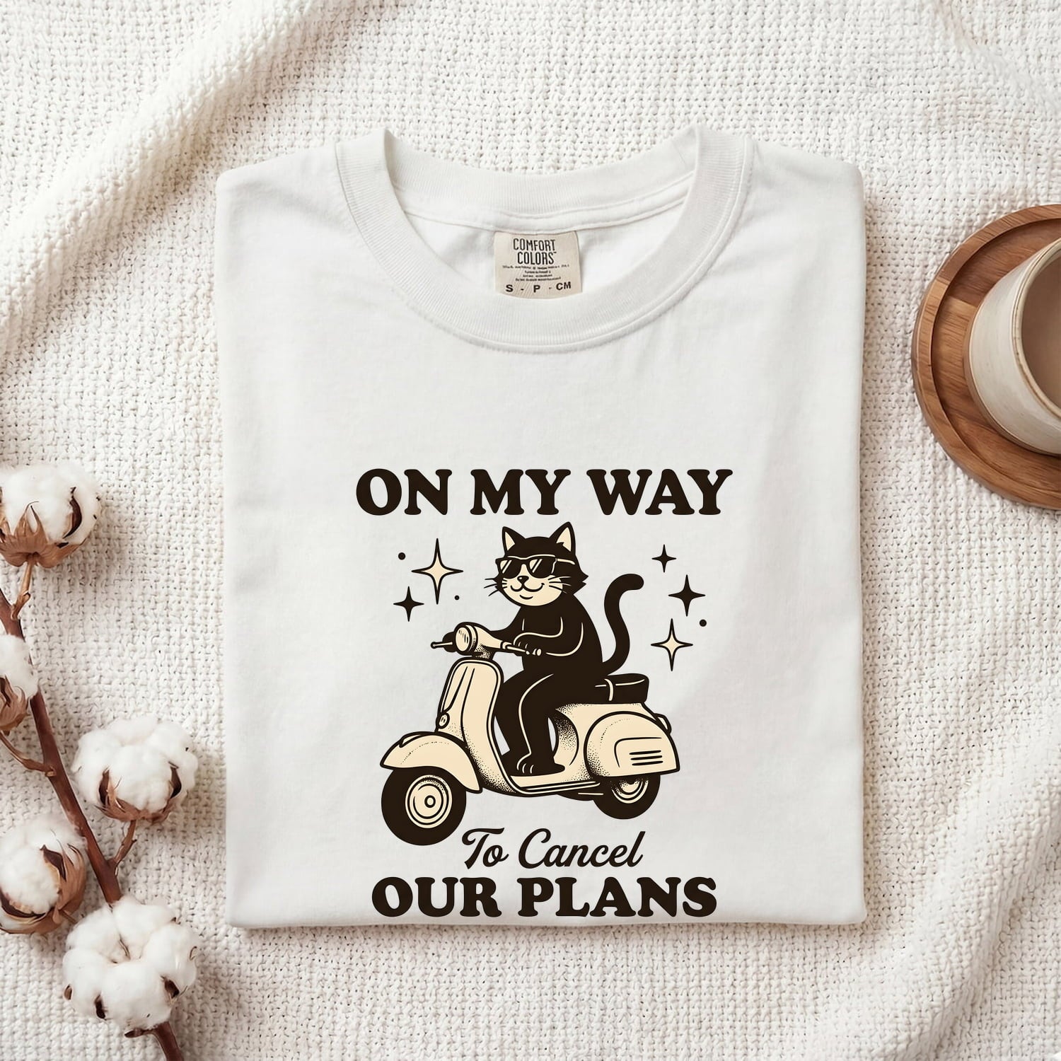 Kitten Scooter Shirt for Women – Vintage Cartoon Humor Shades Cat Graphic Tee