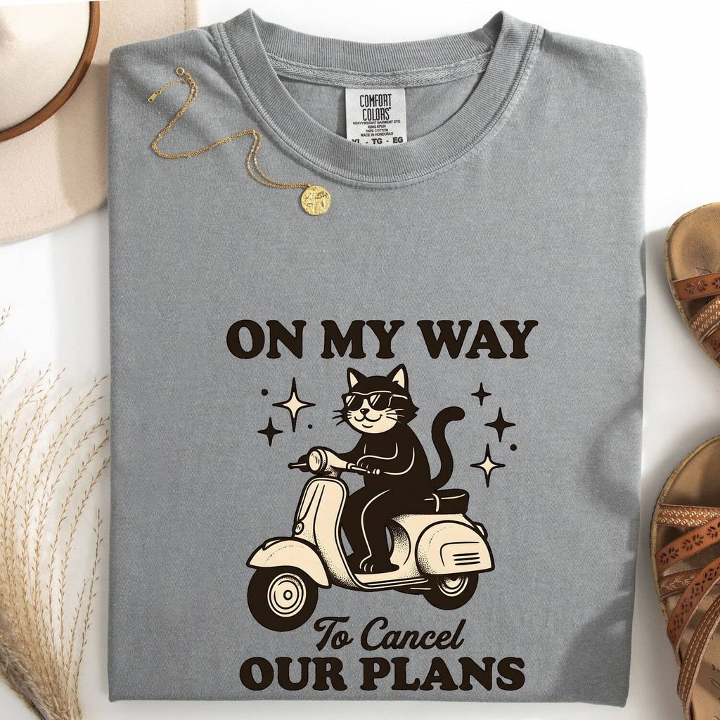 Kitten Scooter Shirt for Women – Vintage Cartoon Humor Shades Cat Graphic Tee