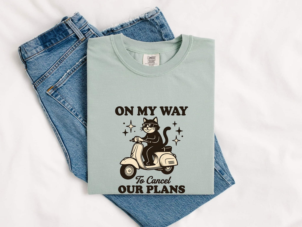 Kitten Scooter Shirt for Women – Vintage Cartoon Humor Shades Cat Graphic Tee