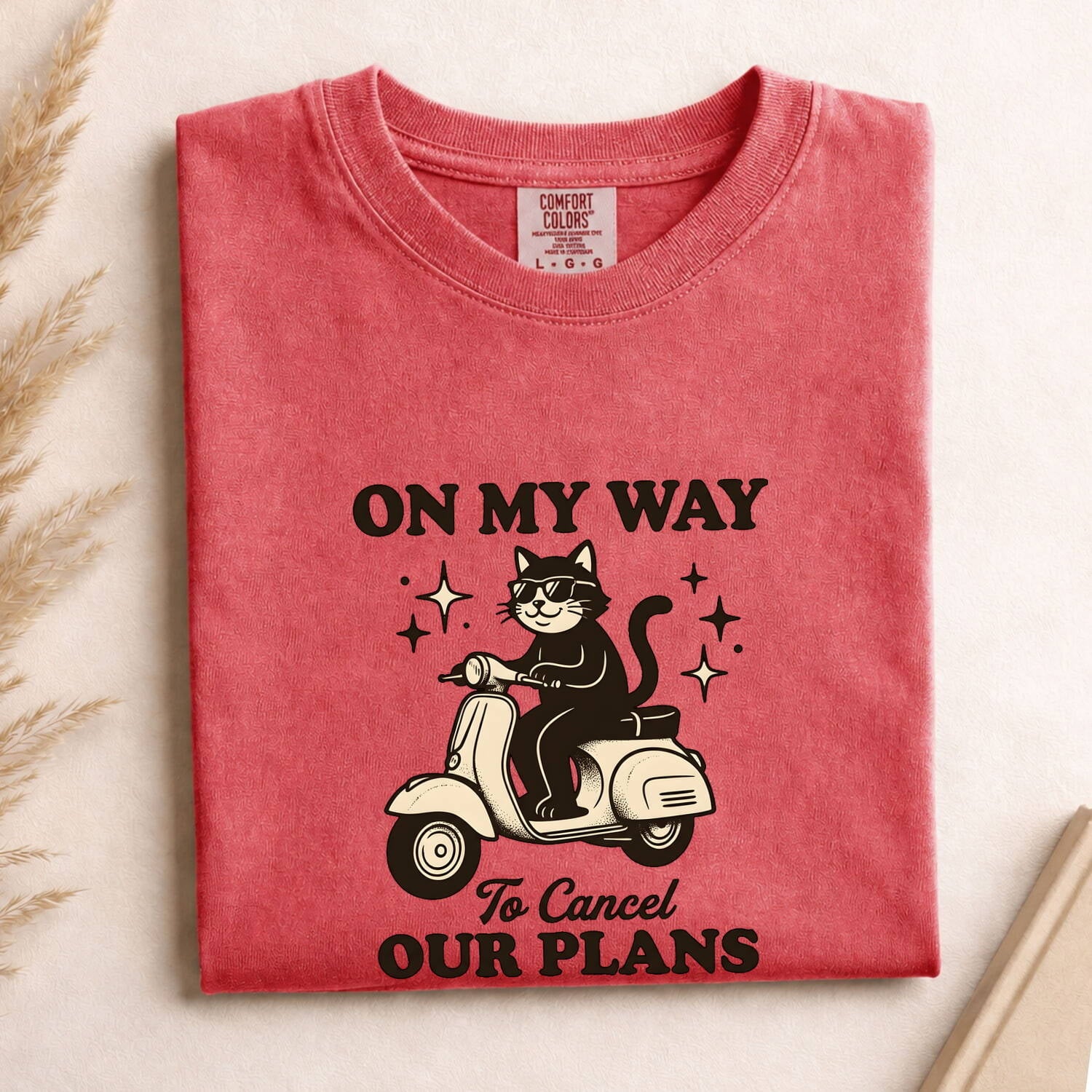 Kitten Scooter Shirt for Women – Vintage Cartoon Humor Shades Cat Graphic Tee