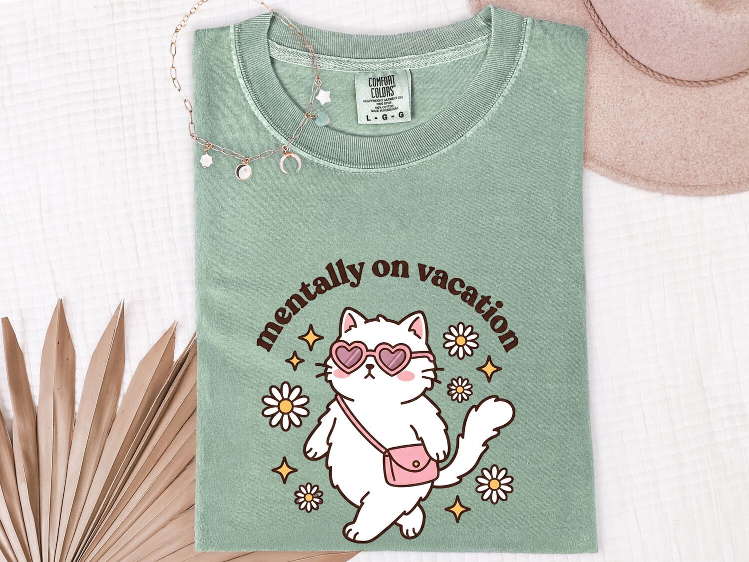 Kitty Shades Shirt for Women – Funny Kawaii Cat Eye Sunglasses Comic Flowers Graphic Tee