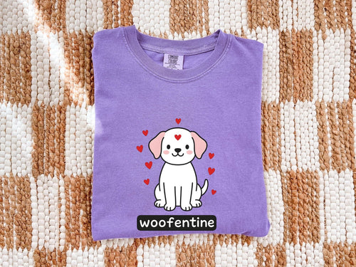 Adorable Puppy Shirt for Women – Valentine Chibi Cartoon Dog Comic Love Symbols Graphic Tee
