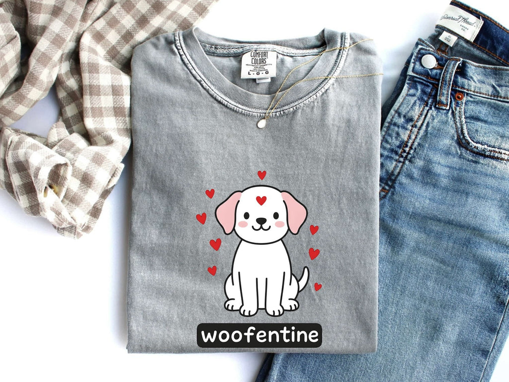 Adorable Puppy Shirt for Women – Valentine Chibi Cartoon Dog Comic Love Symbols Graphic Tee