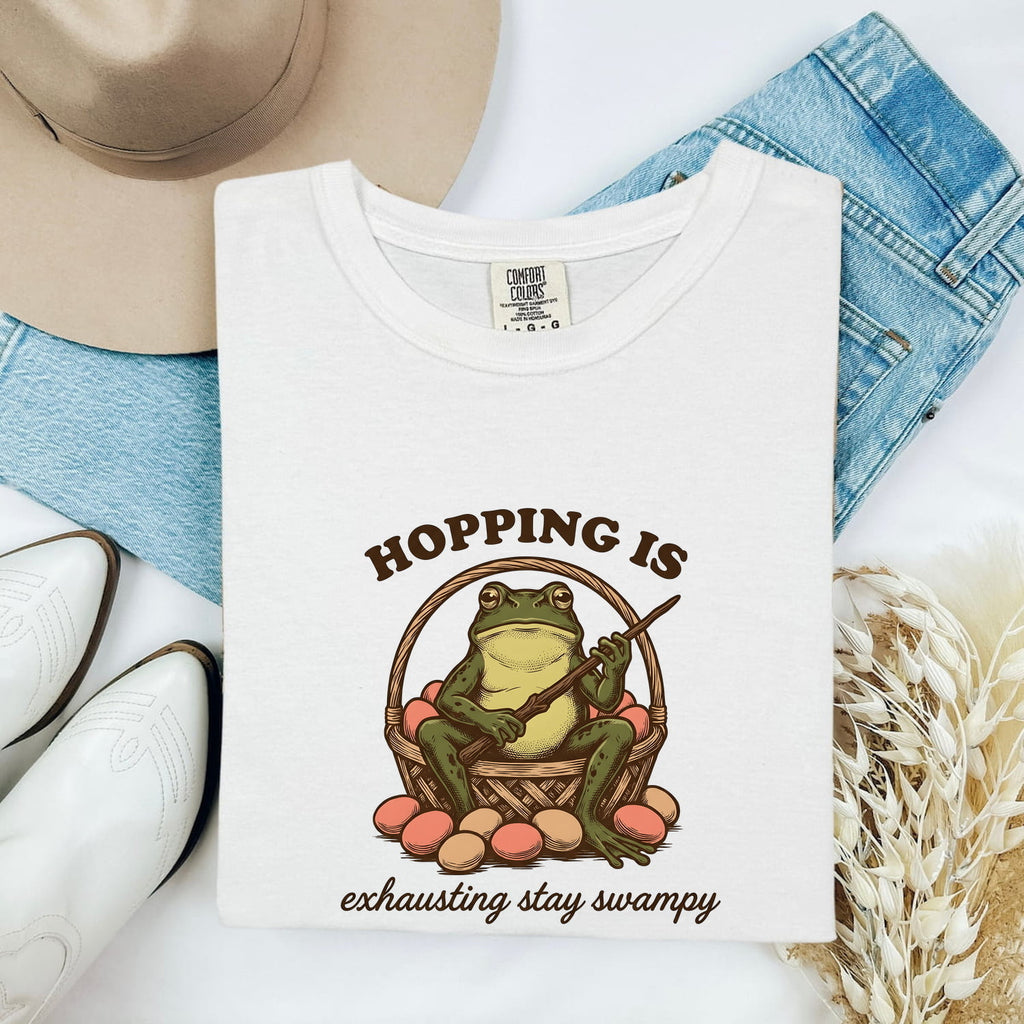Frog Basket Shirt Easter Pets Gift Women Rustic Tee Wicker T-Shirt Easter Fan Handmade Tshirt Animal Graphic Pencil Drawing Eggs Tshirt