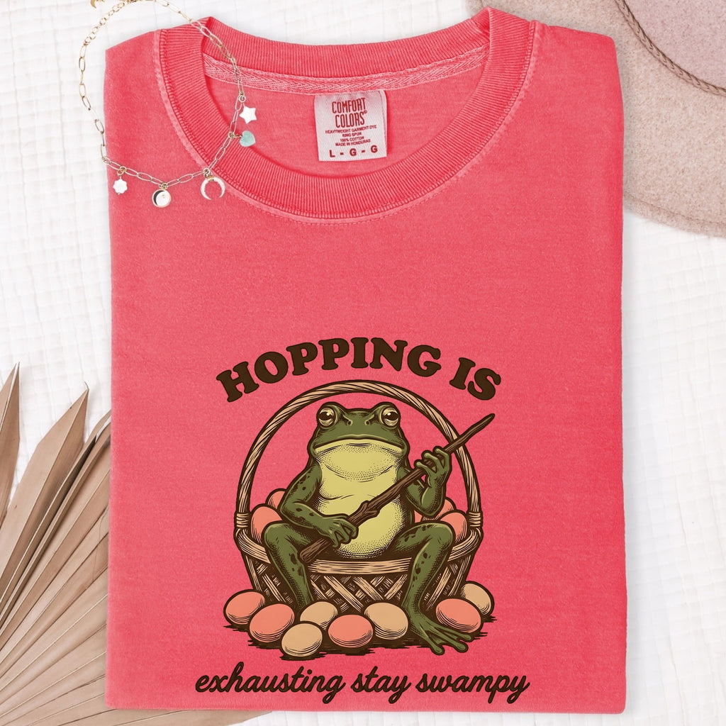 Frog Basket Shirt Easter Pets Gift Women Rustic Tee Wicker T-Shirt Easter Fan Handmade Tshirt Animal Graphic Pencil Drawing Eggs Tshirt