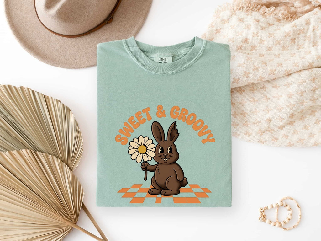 Hare Blossom Shirt Easter Pets Gift Women Classic Tee Rabbit T-Shirt Easter Fan Bunny Tshirt Animal Graphic Animated Grid Tshirt
