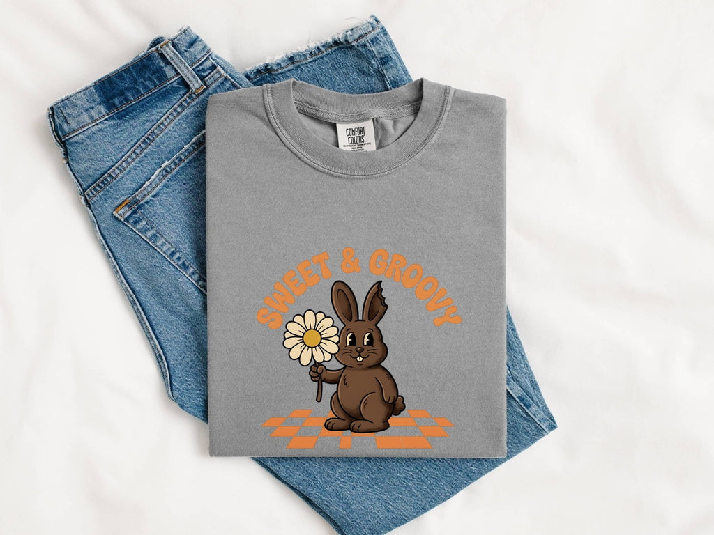 Hare Blossom Shirt Easter Pets Gift Women Classic Tee Rabbit T-Shirt Easter Fan Bunny Tshirt Animal Graphic Animated Grid Tshirt