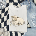 Newborn Lamb Shirt for Women – Easter Retro Sketch Sheep Shamrock Graphic Tee