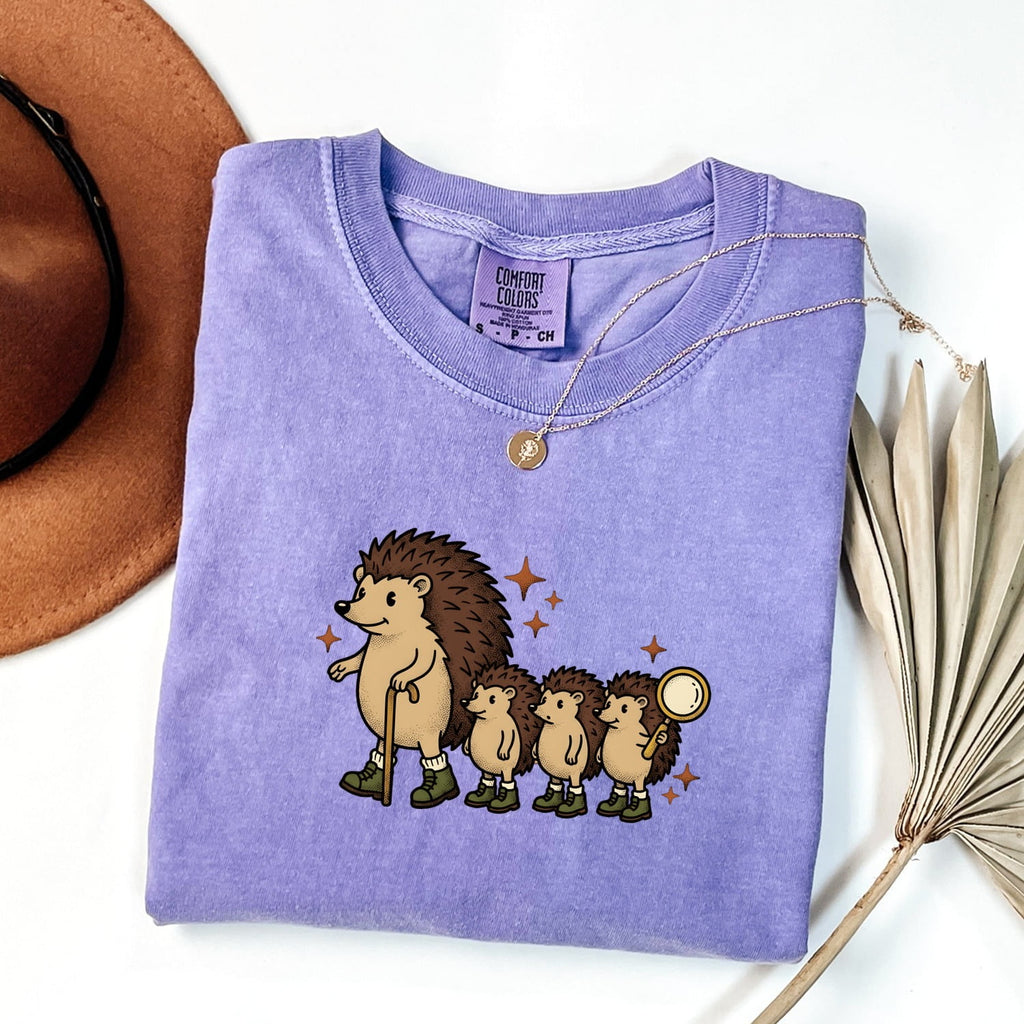 Hedgehog Pack Shirt Moms Pets Gift Women Sweet Tee Porcupine T-Shirt Mother Fan Cute Illustration Classic Twinkling Stars Tshirt