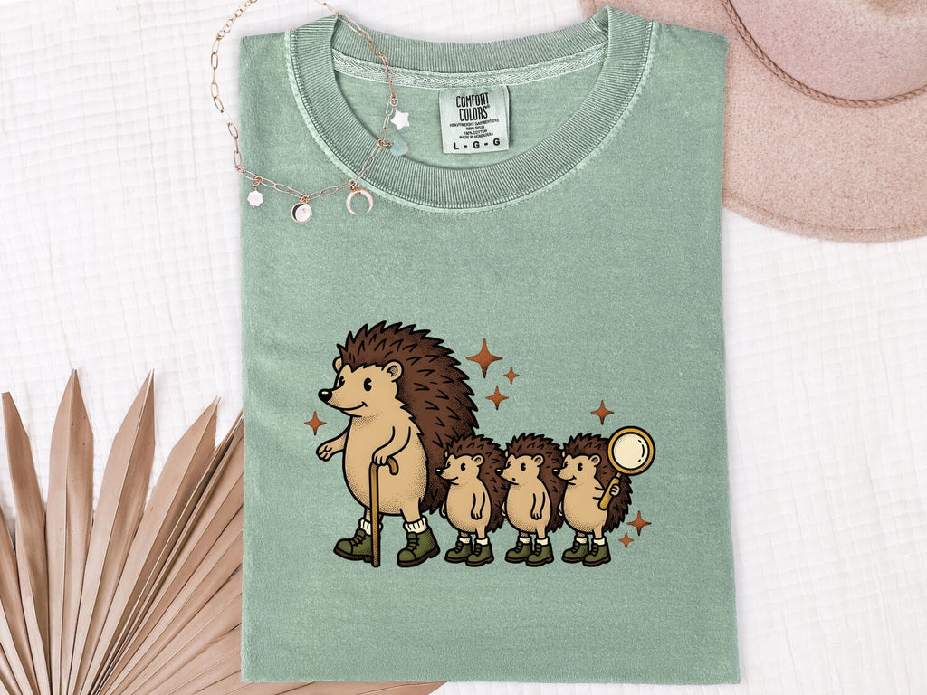 Hedgehog Pack Shirt Moms Pets Gift Women Sweet Tee Porcupine T-Shirt Mother Fan Cute Illustration Classic Twinkling Stars Tshirt
