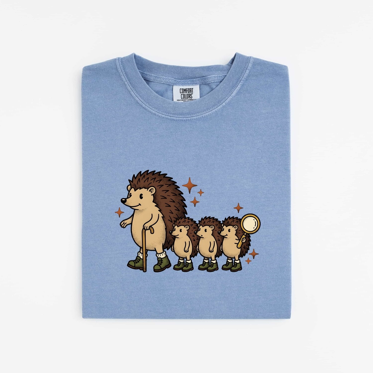 Hedgehog Pack Shirt Moms Pets Gift Women Sweet Tee Porcupine T-Shirt Mother Fan Cute Illustration Classic Twinkling Stars Tshirt