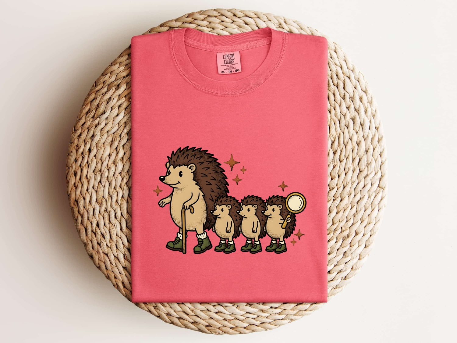 Hedgehog Pack Shirt Moms Pets Gift Women Sweet Tee Porcupine T-Shirt Mother Fan Cute Illustration Classic Twinkling Stars Tshirt