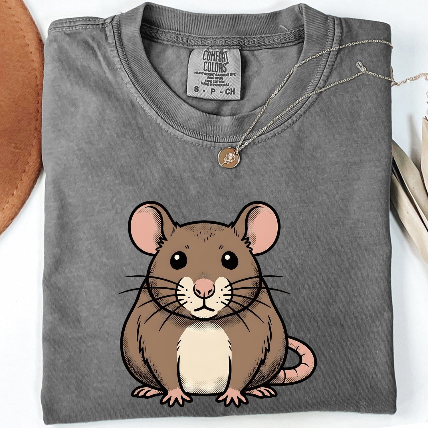 Cartoon Rat Shirt Cute Pet Gift Women Anime Tee Rodent T-Shirt Adorable Fan Rodent Tshirt Animal Graphic Line Art Mouse Whiskers Tshirt