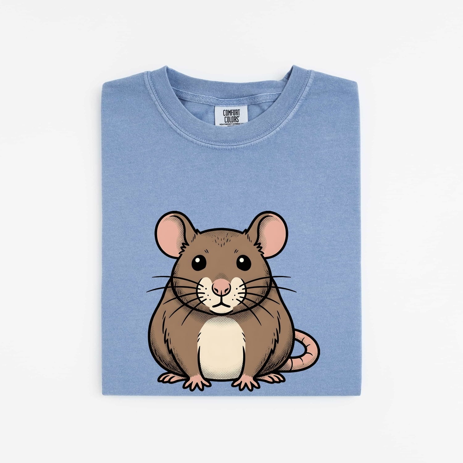 Cartoon Rat Shirt Cute Pet Gift Women Anime Tee Rodent T-Shirt Adorable Fan Rodent Tshirt Animal Graphic Line Art Mouse Whiskers Tshirt
