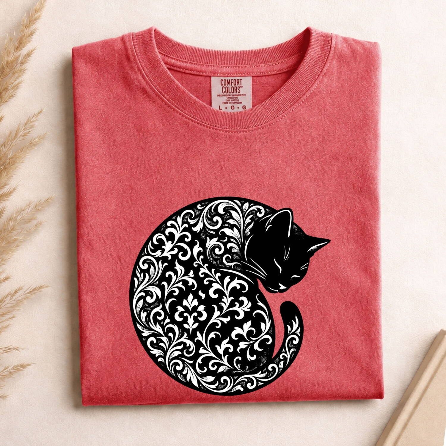 Blossom Feline Shirt Cat Pet Gift Women Folk Tee Cat T-Shirt Cat Fan Animal Tshirt Pet Graphic Classic Greenery Tshirt