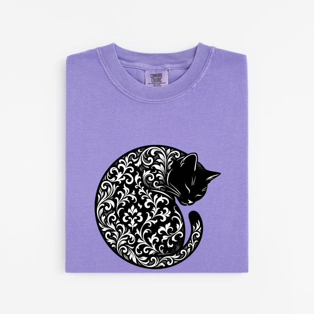 Blossom Feline Shirt Cat Pet Gift Women Folk Tee Cat T-Shirt Cat Fan Animal Tshirt Pet Graphic Classic Greenery Tshirt
