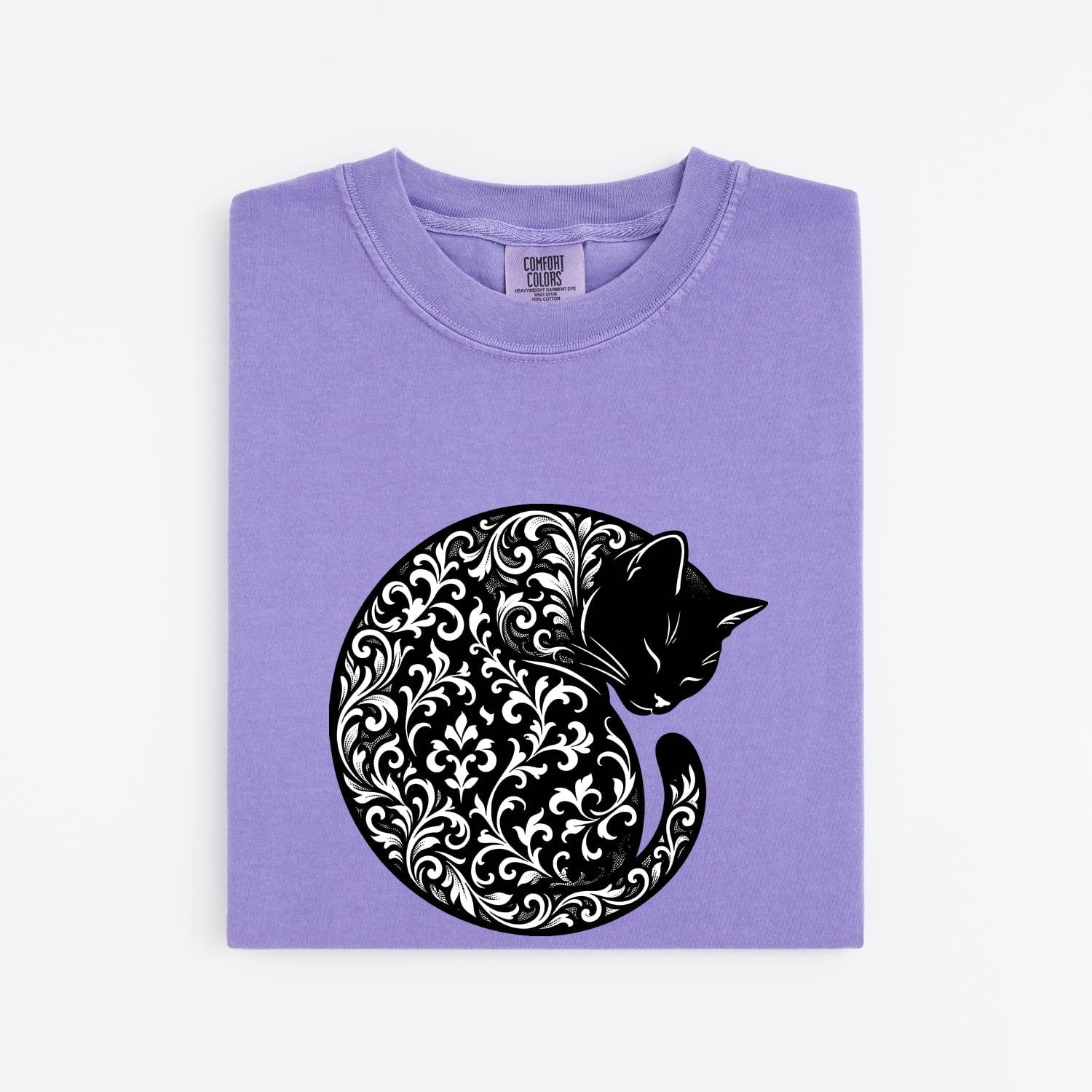 Blossom Feline Shirt Cat Pet Gift Women Folk Tee Cat T-Shirt Cat Fan Animal Tshirt Pet Graphic Classic Greenery Tshirt