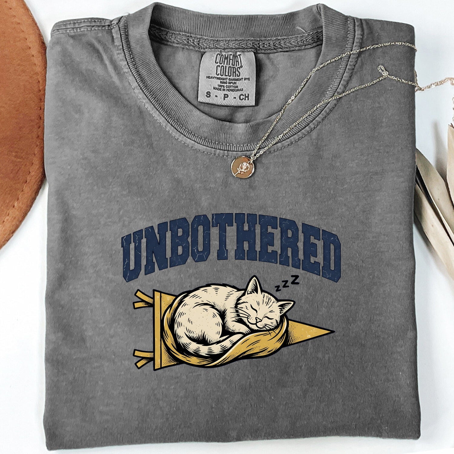 Napping Cat Shirt for Women – Cottagecore Retro Vintage Sketch Ribbon Kitten Graphic Tee
