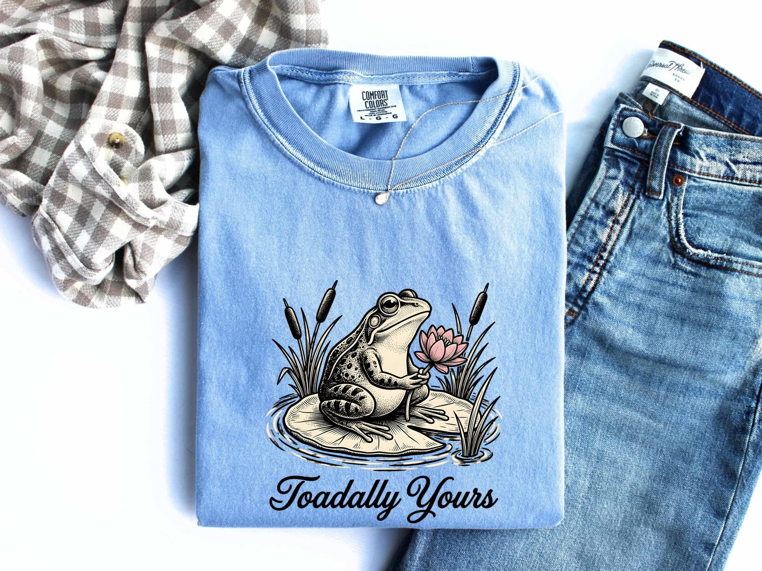 Toad Bloom Shirt Valentine Pets Gift Women Antique Tee Frog T-Shirt Love Fan Vintage Tshirt Animal Graphic Doodle Lotus Leaf Tshirt