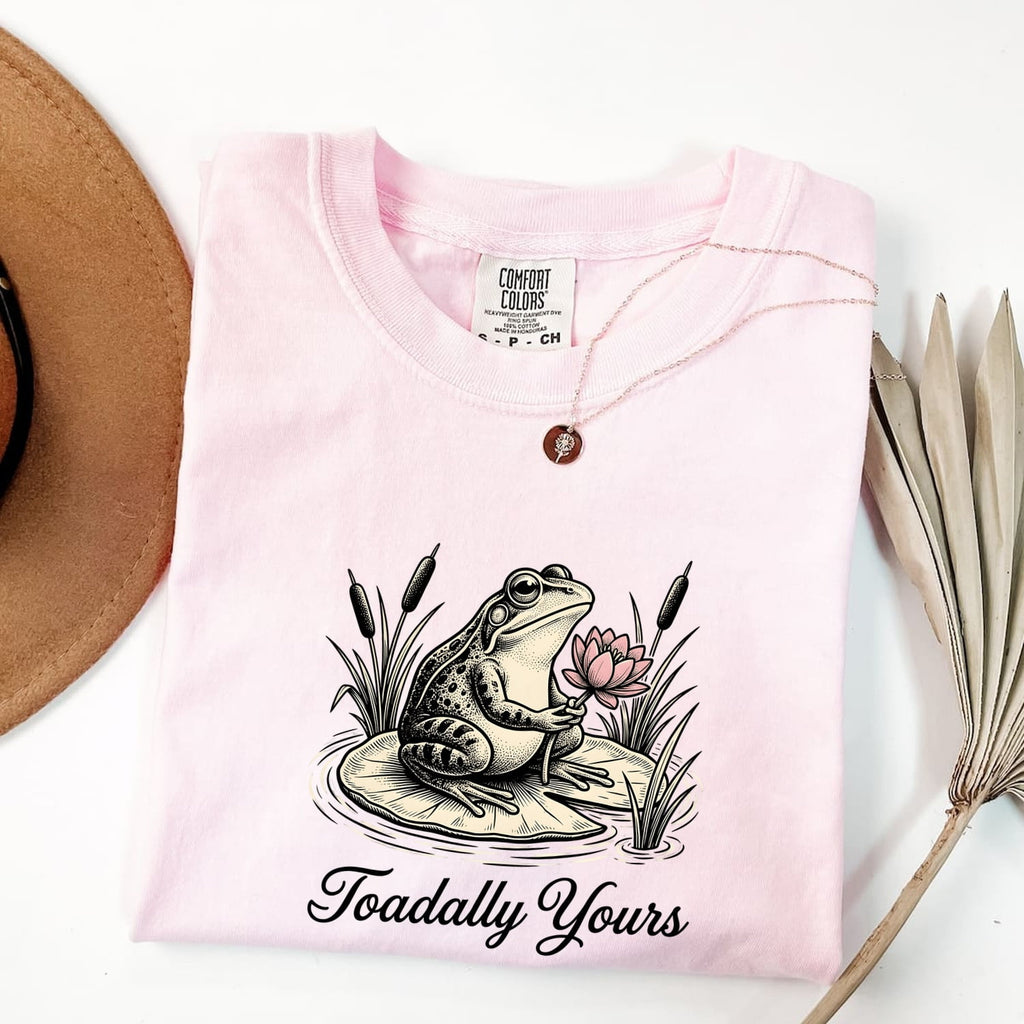 Toad Bloom Shirt Valentine Pets Gift Women Antique Tee Frog T-Shirt Love Fan Vintage Tshirt Animal Graphic Doodle Lotus Leaf Tshirt