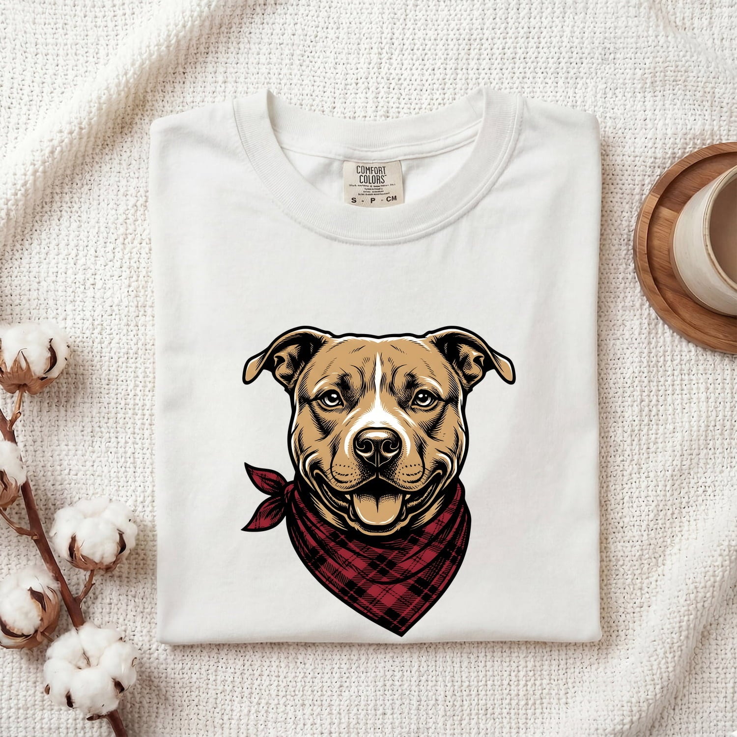 Pitbull Dog Shirt Dog Pets Gift Women Bold Graphic Tee Pibble T-Shirt Dog Fan American Bully Graphic Animal Illustration Vintage Bandana