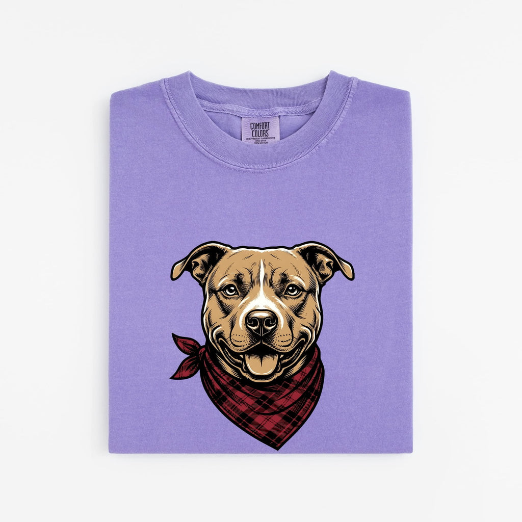 Pitbull Dog Shirt Dog Pets Gift Women Bold Graphic Tee Pibble T-Shirt Dog Fan American Bully Graphic Animal Illustration Vintage Bandana