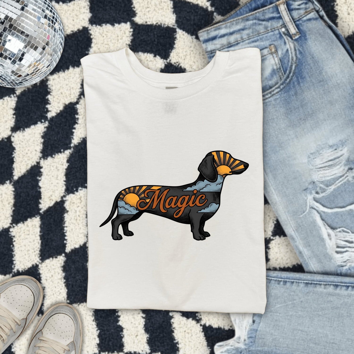 Dachshund Puppy Shirt Dog Pet Gift Women Classic Tee Wiener Dog T-Shirt Dog Fan Puppy Owner Graphic Nostalgic Dawn Tshirt