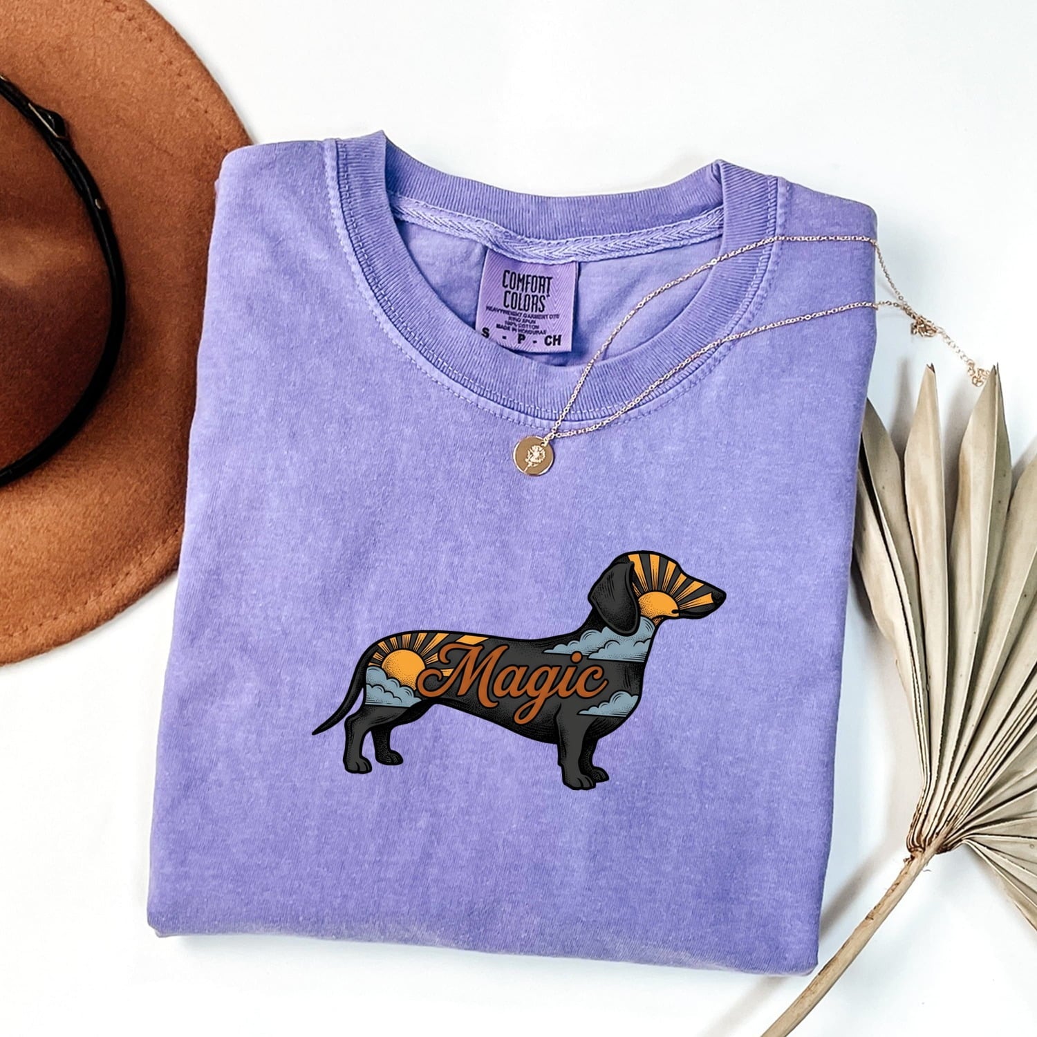 Dachshund Puppy Shirt Dog Pet Gift Women Classic Tee Wiener Dog T-Shirt Dog Fan Puppy Owner Graphic Nostalgic Dawn Tshirt